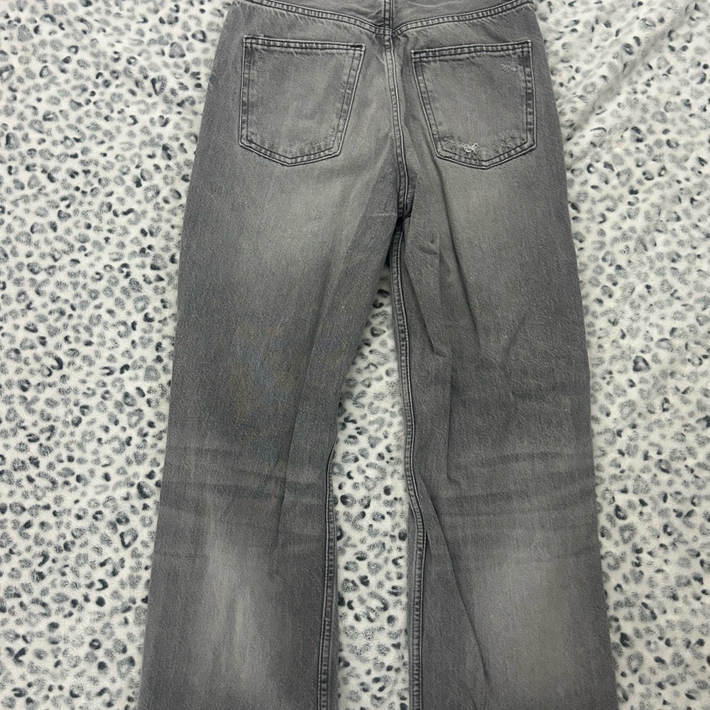 Zara Gray Flare Wide Leg Jeans